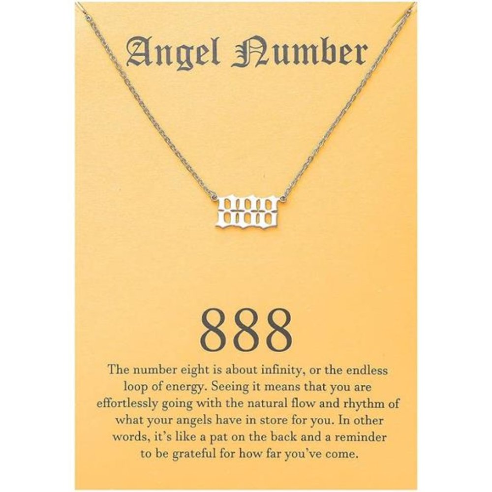 Angel Number Choker Necklace Numerology Jewelry for Women Silver